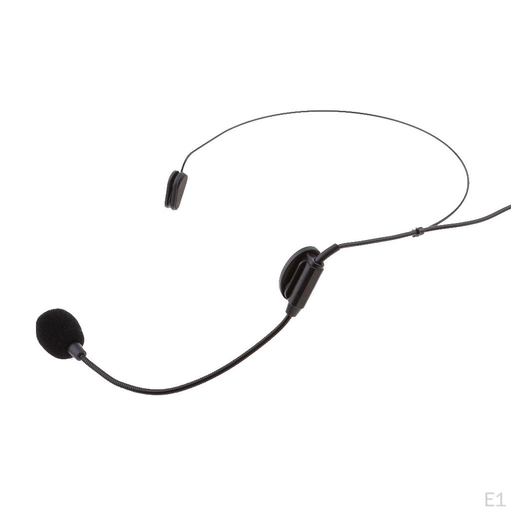 3.5mm / XLR 3Pin Plug Un-Directional Head-mounted Head Worn Microphone MIC
