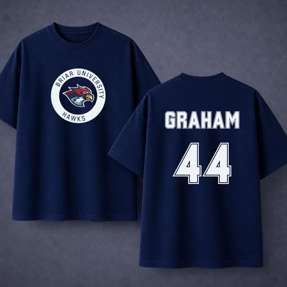 2026 Summer New OffCampus Briar University Hawks Graham 44 Graphics Cotton Unisex Shirt comfortable casual Y2K Loose shirt