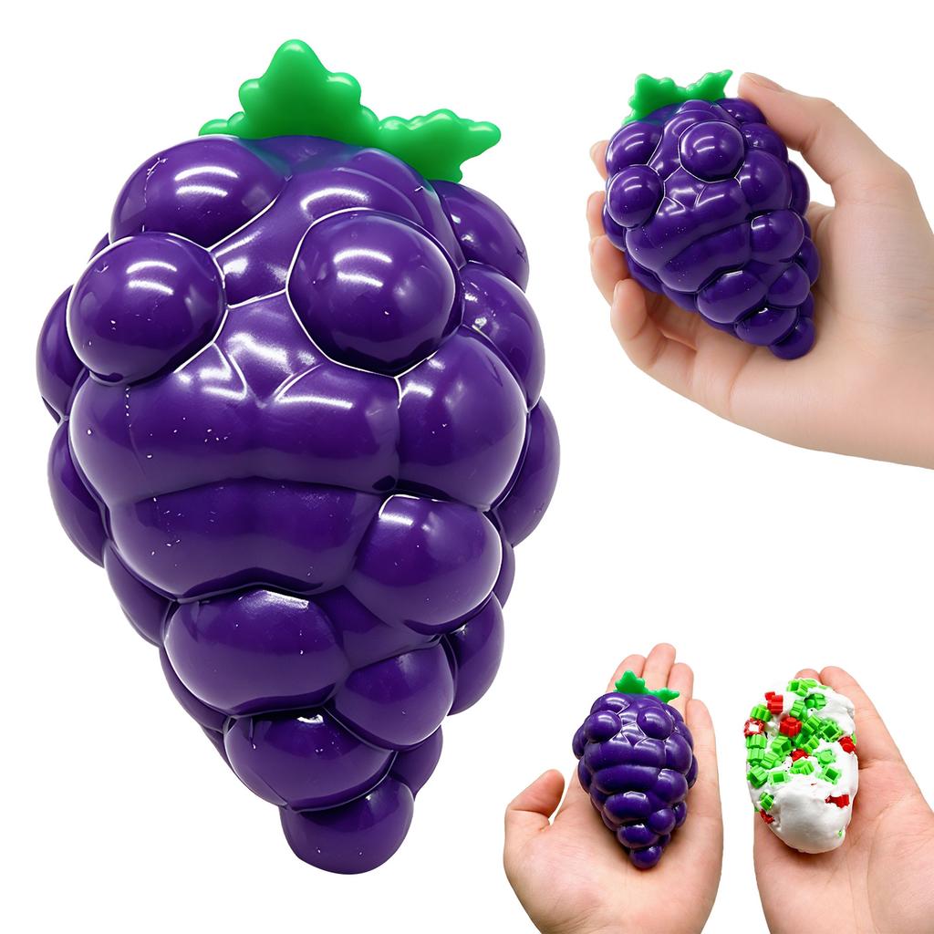 Slow Rising Purple Grape Pinch Squeeze Ball Brick Surface Texture Sensory Tension Relief Sensory Toy