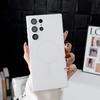 Luxury Magnetic Wireless Charging Matte Phone Case For Samsung Galaxy S25 Edge S24 Ultra S23 FE S21 Plus Shockproof Soft Cover