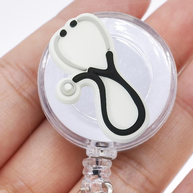 1PCS Hospital Retractable Badge Reel with Belt Clip Cute Nurse Doctor Name Tag Card Holder Accessories Office Supply Clip