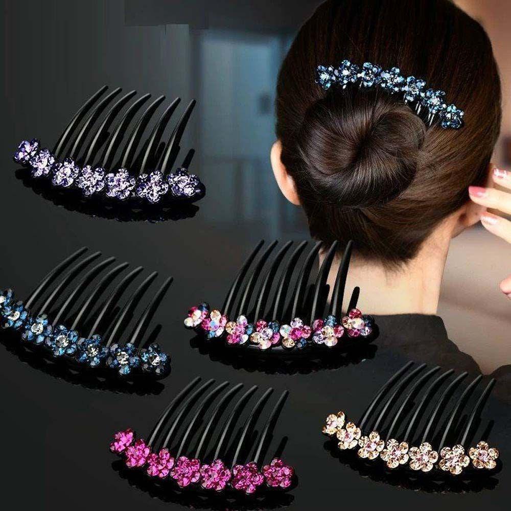 Ponytail Holder For Girls Korean Barrettes Crystal Hair Clips Women Hair Comb Mother Headwear