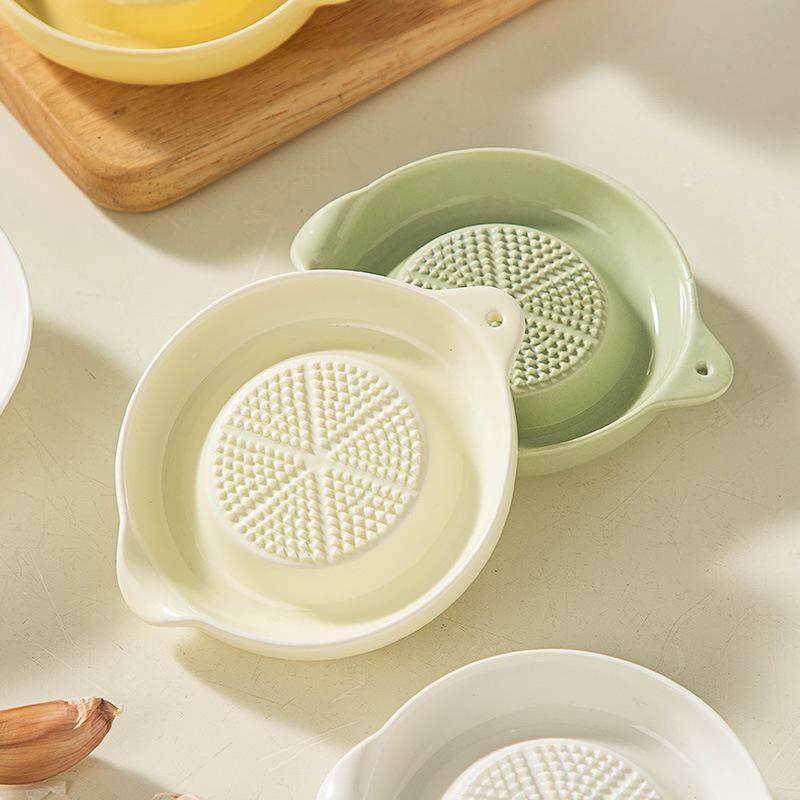 Krémový keramický drtič česneku a zázvoru - Drtič doplňků stravy a kreativní kuchyňský gadget