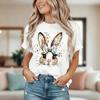 Funny Easter Rabbit Print Summer T Shirt for Women 90s Casual Y2K Tshirt Women's Crew Neck Short Sleeve Tops Tee Clothes Female