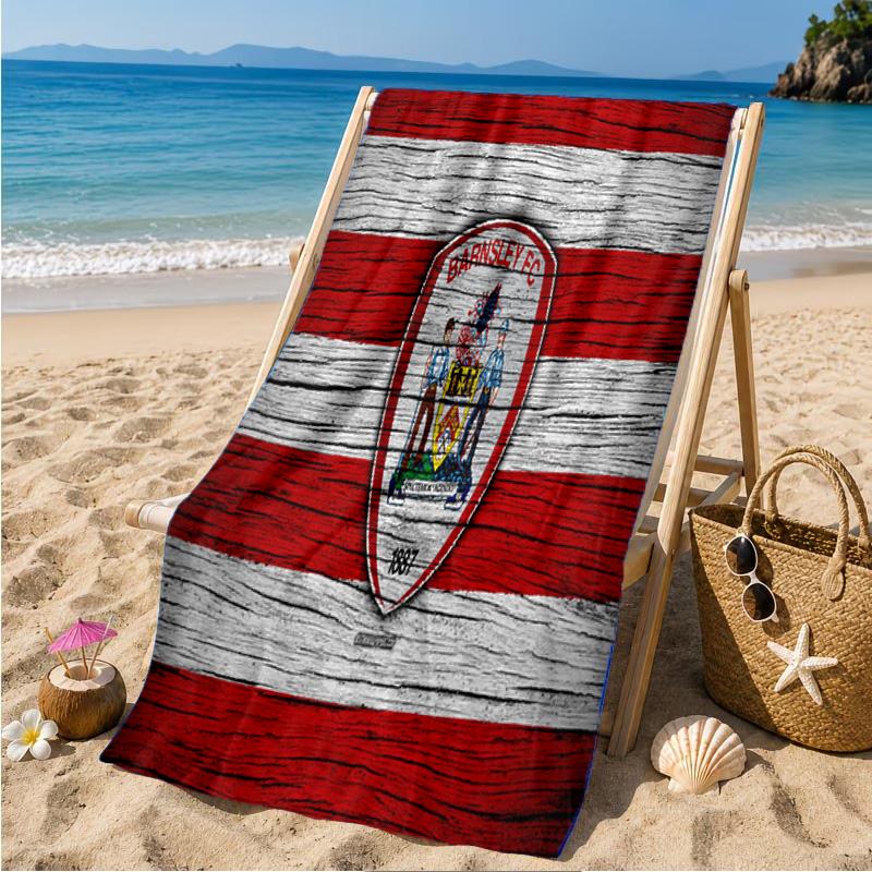 Barnsley Crest Design Beach Towel Microfiber Beach Towel, Lightweight and Quick-Dry, for Summer Travel, Swimming Pool Fan Birthday Gift