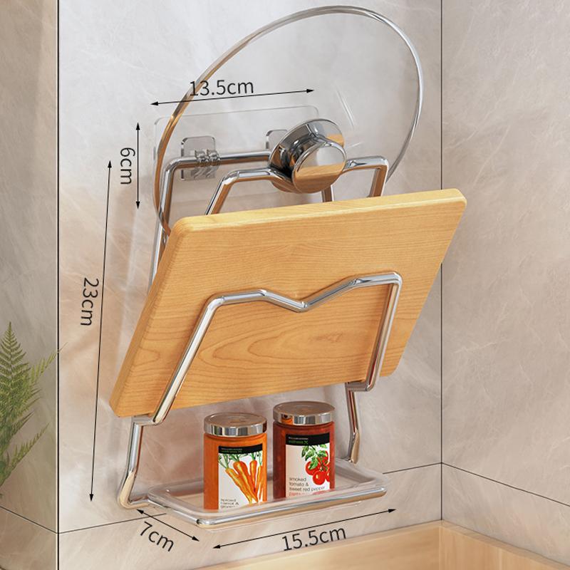 Küchen-Organizer-Regal Wandmontage Topfdeckel-Racks 2/3 Schichten Topfdeckel Metall Rostfrei Multifunktionsregal Topfdeckel-Aufbewahrungsregal