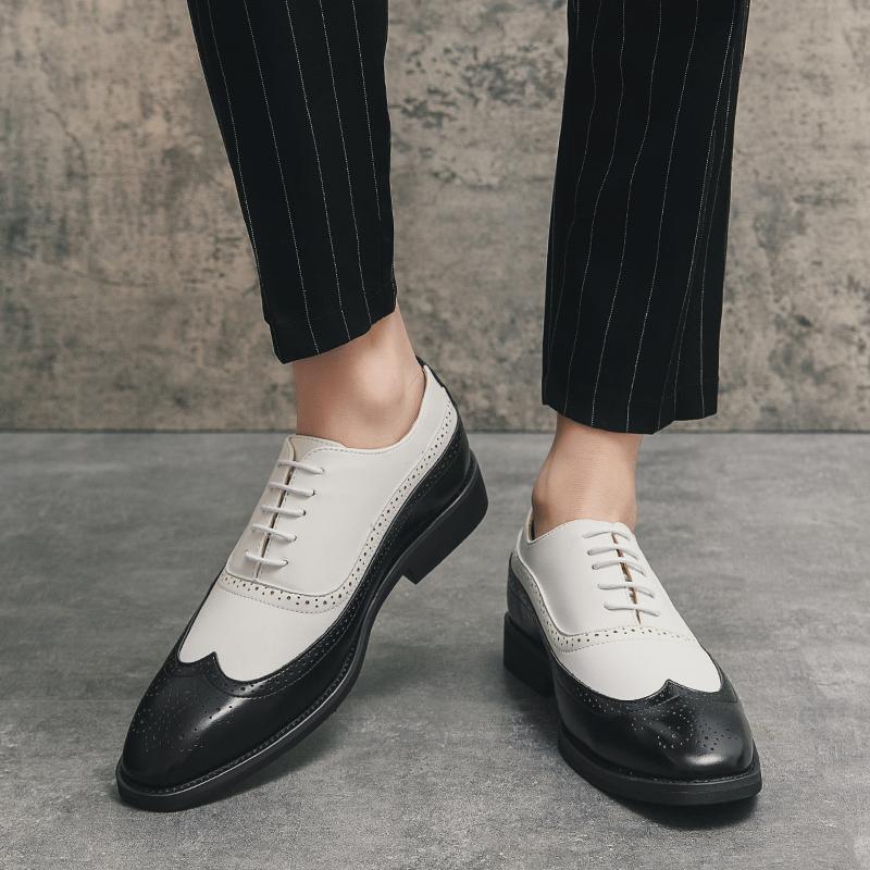 Fashion British Style Brand Men's Dress Shoes Fashion Patent Leather Men Business Flat Shoes Breathable Men Formal Office Working Shoes