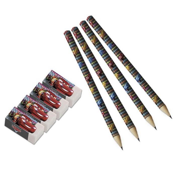 Cars Characters Pencil & Eraser Set (Pack of 4)