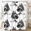 Black and White Cat Pattern Shower Curtain Decoration for Bathroom Waterproof Printing Home Decor