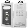 Karl Lagerfeld FW Grained Karl & Choupette Heads Pins & Logo iPhone Air Case Black