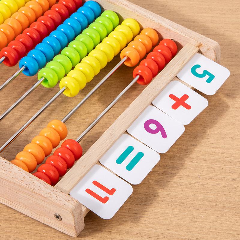 Children's Montessori Wooden Abacus Frame for Elementary Math Education