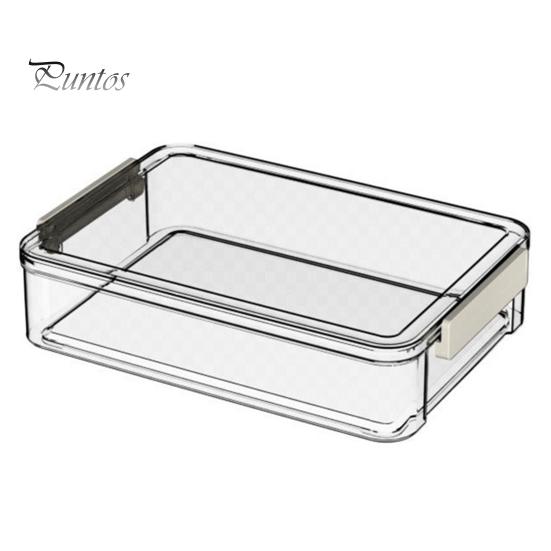 Transparent Document Organizer Box Dustproof with Lid Comfortable Grip Handle See-through Storage Container