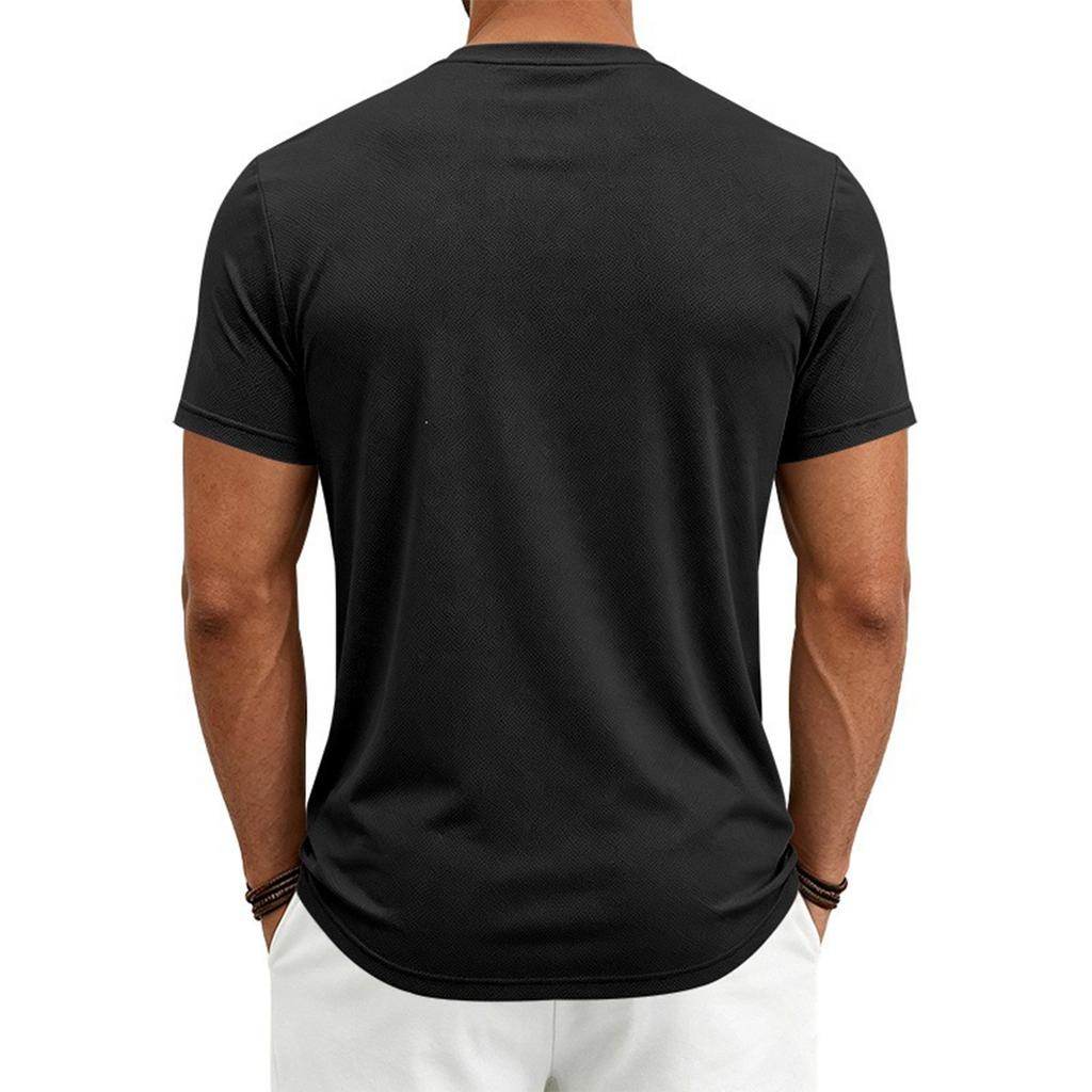 Men's Quick Dry Plus Size Athletic T Shirt with Music Note Print Crew Neck Short Sleeve Lightweight Top
