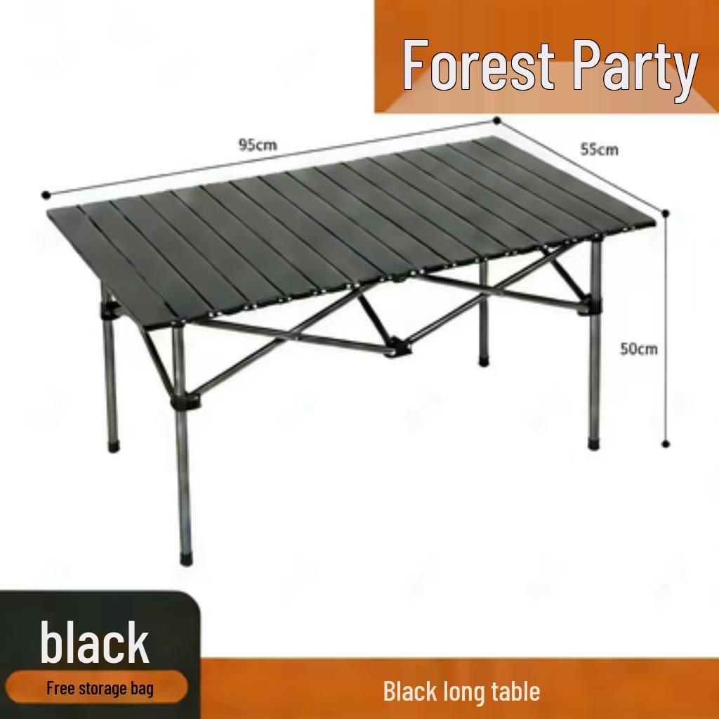 Khaki Portable Outdoor Folding Table and Chair Set with Storage Bag for Camping, Picnics, and Forest Parties.