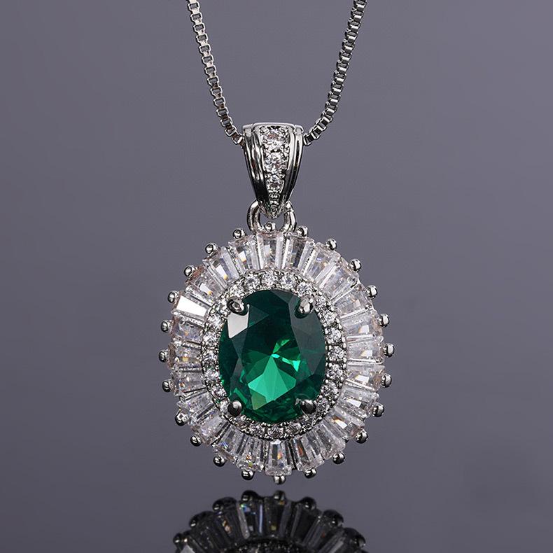 Light Luxury Jewelry, Needles, Zircon, Stone Earrings, Peacock, Emerald, Water Drop Necklace, Colored Gemstones, Pigeon Blood Red Rings