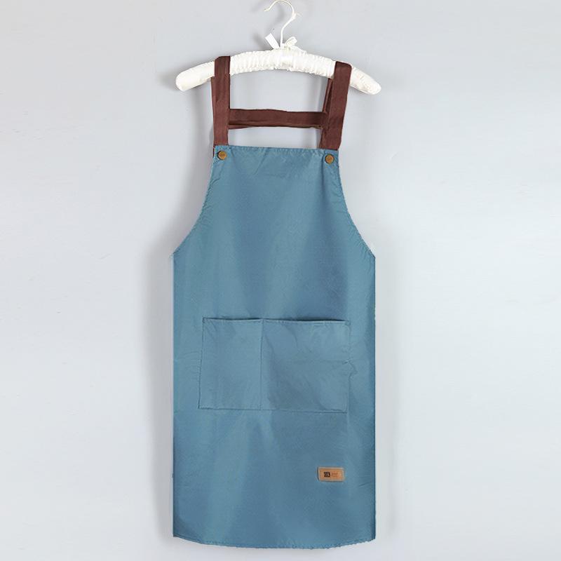 Korean Style Waterproof and Oil-Proof Apron: Durable, Stain-Resistant, with Custom Text for Adult Kitchen and Work Use