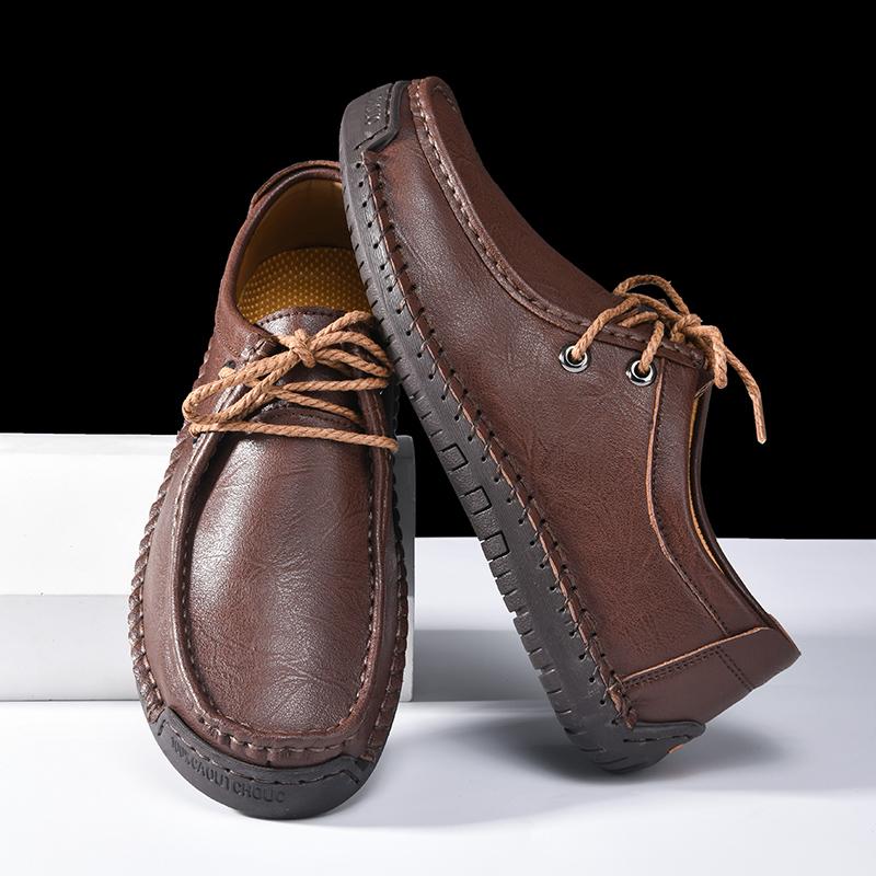 Fashion Outdoor Solid - Color Men's Lace - Up Casual Shoe Comfortable And Anti -Slip Walking Shoe High -Quality And Durable Travel Shoes