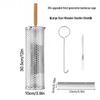 Outdoor BBQ Rolling Grill Basket, 304 Stainless Steel Barbecue Cylinder Net Cage.