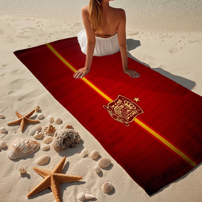 1 Stück Spanien Wappen Strandtuch - Weiche, Saugfähige Mikrofaser, Leicht, Ideal für den Strand, Partys, Reisen, Camping Fan Geschenke