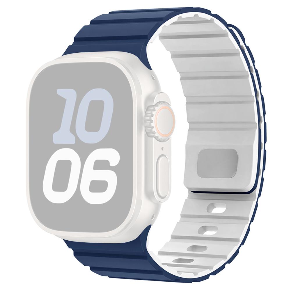 Silicone Band for Apple Watch Series 11 10 42mm/9 8 7 41mm/SE3 SE2 SE 6 5 4 40mm/3 2 1 38mm Magnetic Quick Release Strap