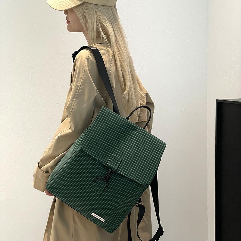 Striped new backpack commuting versatile waterproof backpack