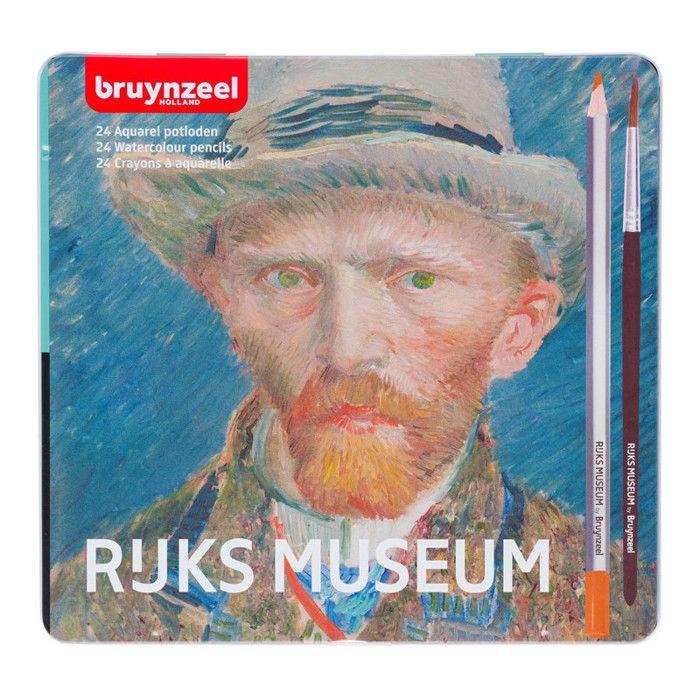 Talens bruynzeel 24 crayons de couleur vincent van gogh assortis -étui métallique-.
