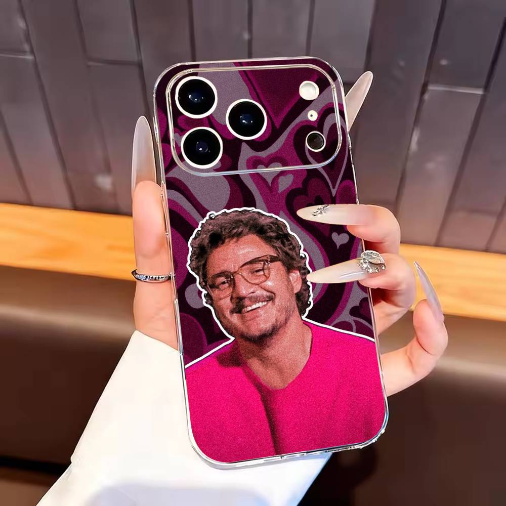 Pedro Pascal Phone Case For iPhone17,16,15,14,13,12,11 Plus,Pro Max Soft Transparent Cover