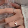 Hollowed Stylish Jewelry Heart Shape Open Rings Women Retro Silver Tone Adjustable Punk Rings Set Adorable Stylish Girl Birthday Event Party Event