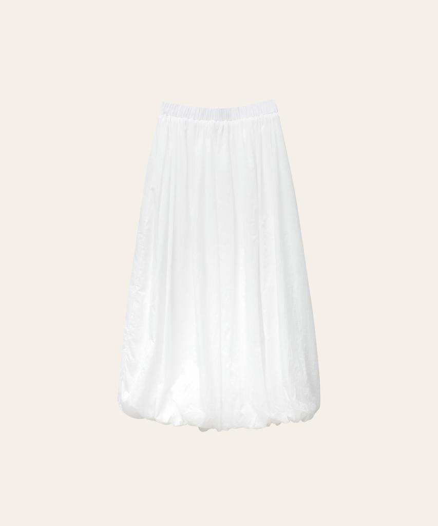 Rosiro Balloon Long Skirt White