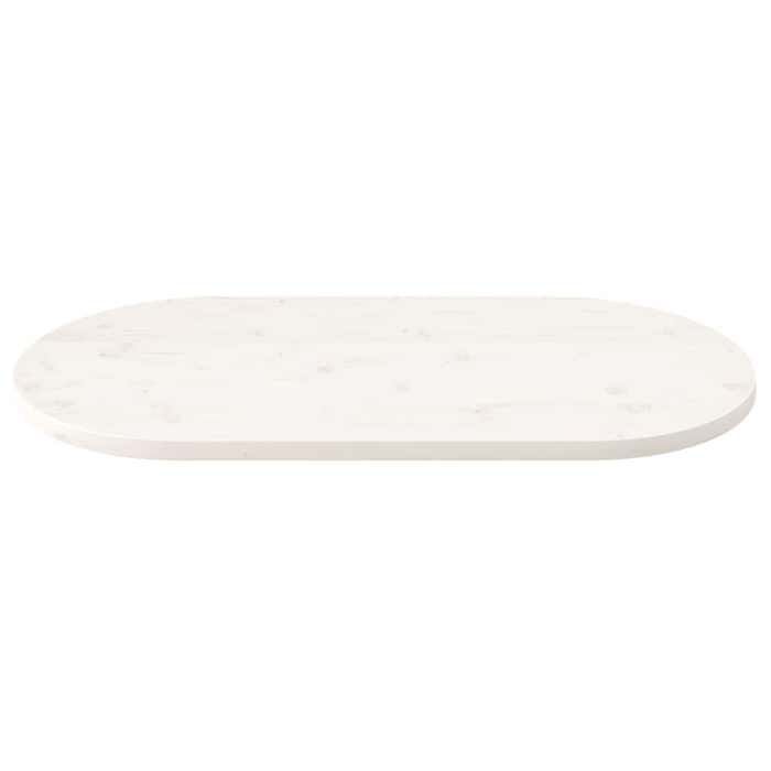 VidaXL Table Top White 110x55x2.5 Cm Solid Pine Wood Oval 824366