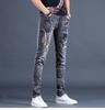 Herren Tigerkopf Slim Fit Jeans: Trendig, Retro, Elastisch