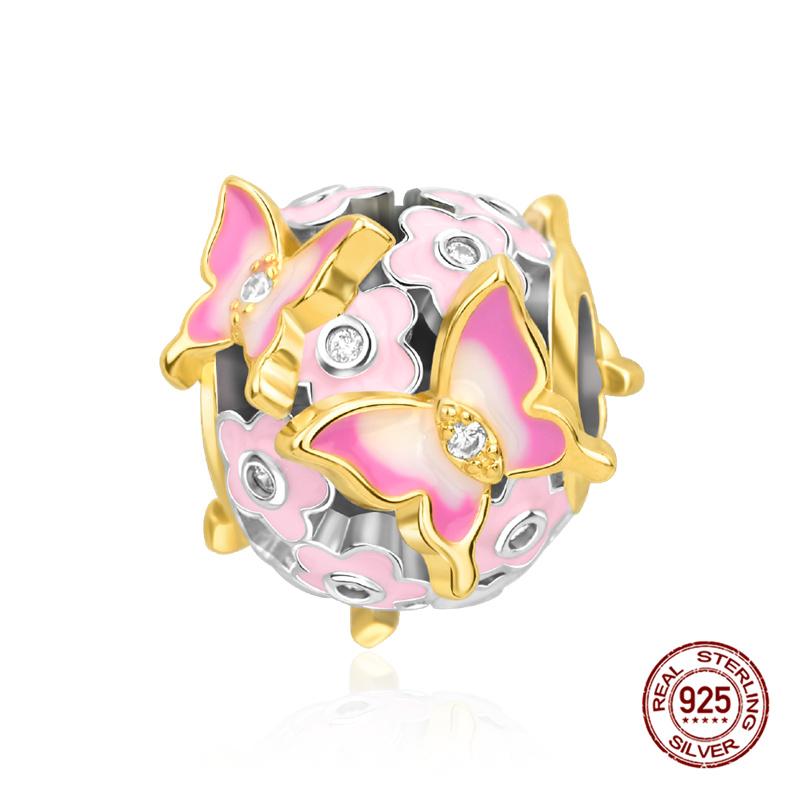 Copper Charms Fits Charms 3Mm Original Bracelet Womens Heart-Shaped Key Charms Beads Diy Fine Jewelry Gifts