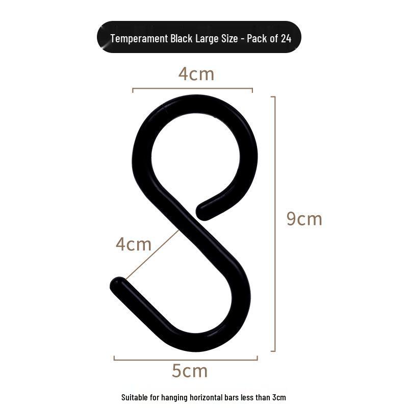 S-Shaped Anti-Scratch Hook for Kitchen/Bathroom Door - Multi-use for Keys, Wardrobe, Large S-Hook