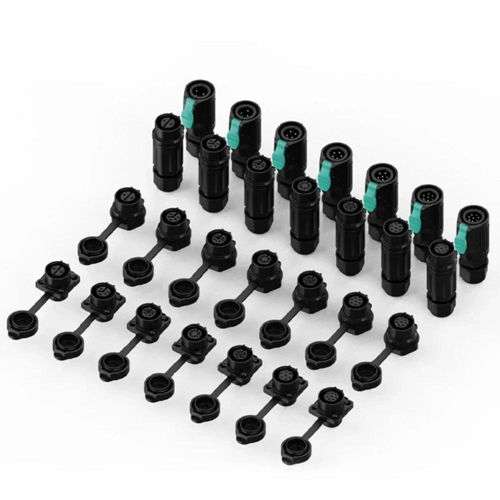 LP12 M12 IP67 3A 5A 2 3 4 5 6 7 8 Pin Solder Wire Cable Connector Waterproof Male Female Aviation Plug Socket Quickly Connected