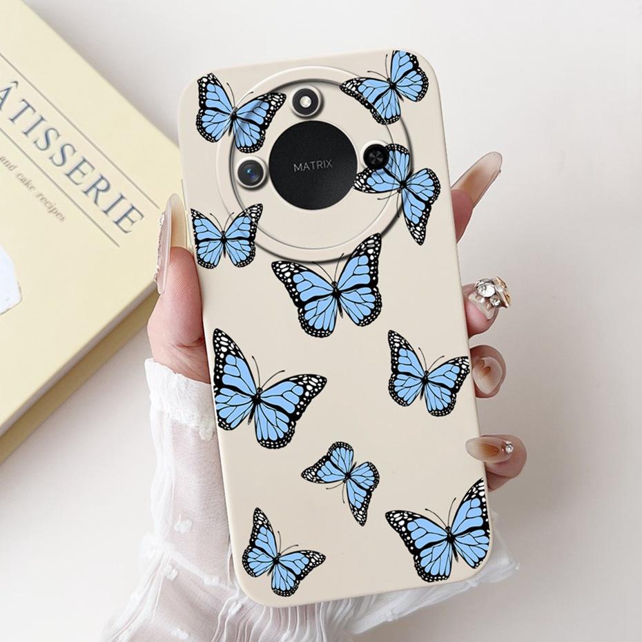 Phone Case For Honor X9c Smart 5G Pretty Girl Flower Printed Soft Silicone Back Cover For Honor X9C X9cSmart Cases Bumpers