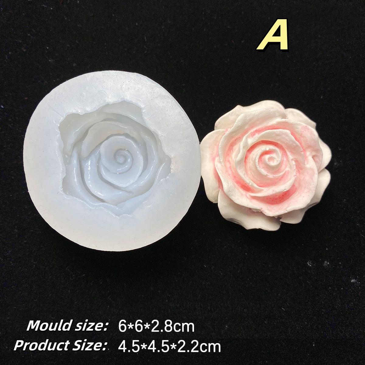 3D Rose Candle Silicone Mould Peony Jasmine DIY Plaster Soap Resin Craft Cement Mould Chocolate Cake Baking Tools