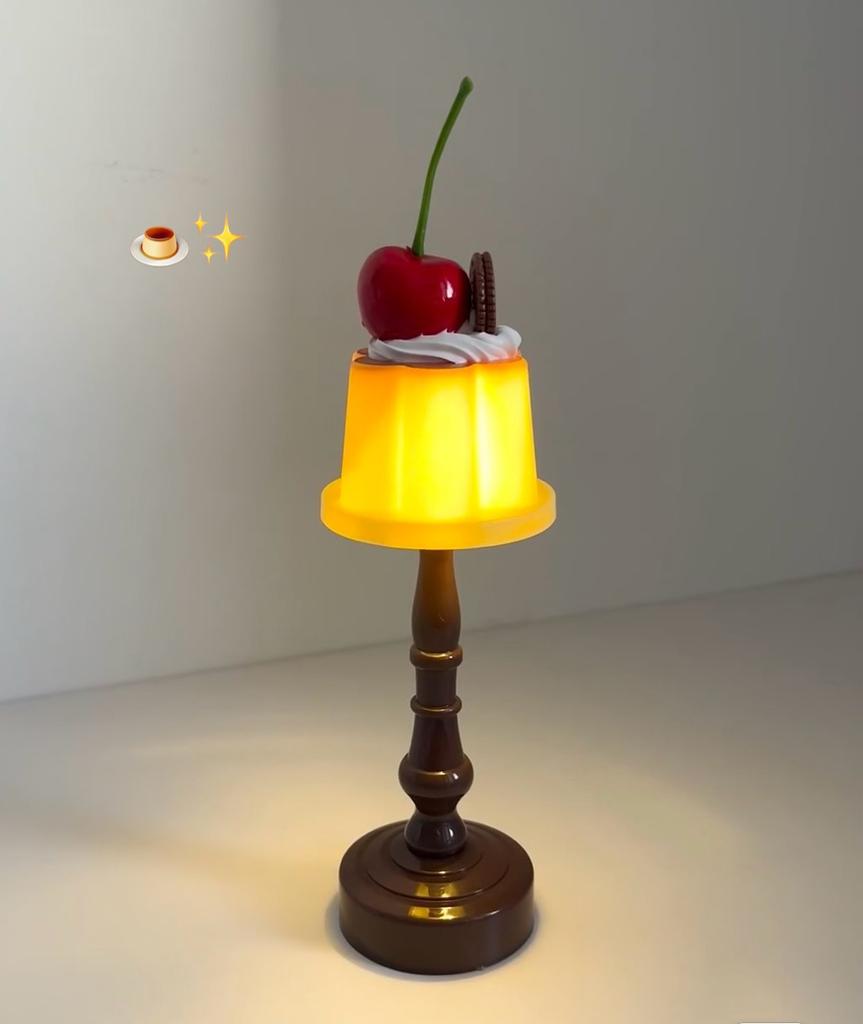 LED Bedroom Table Lamp With Battery Retro Pudding Night Light Desktop Decor Bedside SleepSuitable For Gift