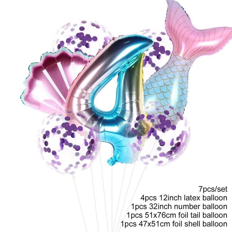 Little Mermaid Tablecloth Mermaid Tail Disposable Tableware Mermaid Birthday Party Decoration Baby Shower Girl Birthday Decor