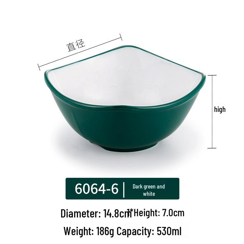 Melamine Imitation Porcelain Square Bowl – Plastic Soup, Dessert, BBQ, Bibimbap, Small Dish for Fast Food.