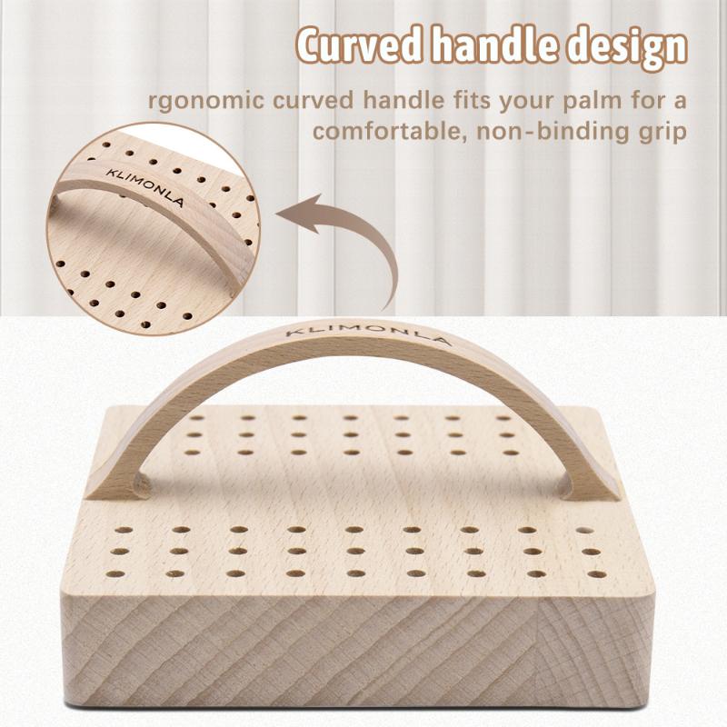 54 Slots Wooden Nail Drill Bit Storage Holder With Handle Multifunction Nail Salon Grinding Head Display Stand Accessories