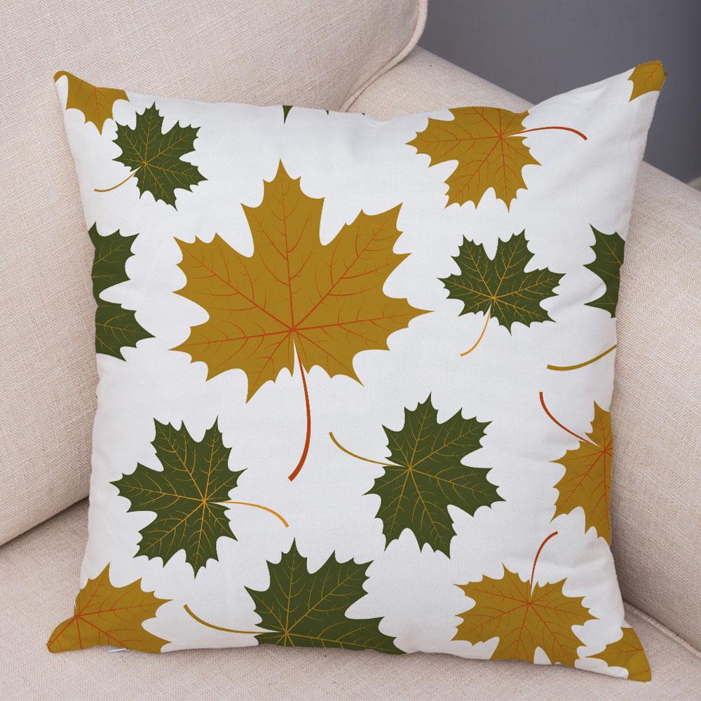Floral Beige Letter Print Pillowcase Sofa Home Decor Floral Cushion Cover Pillowcase