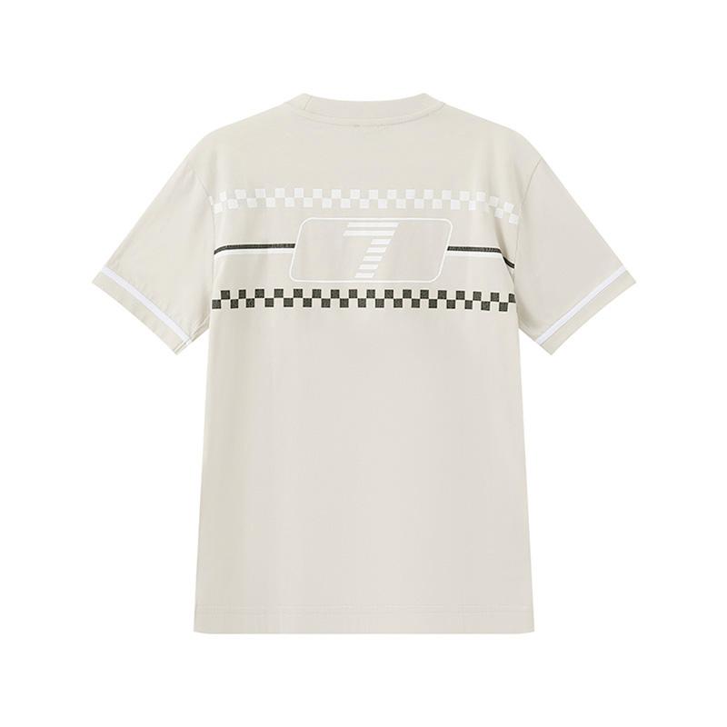 Emporio Armani T-shirt Homme à Manches Courtes et Col Rond Imprimé Logo EA7 Hauts Beige 3DPT13-PJ3BZ-1946