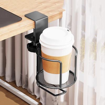 2 σε 1 Χωρίς Τρύπα Βάση Ποτηριού Γραφείου Ρυθμιζόμενη Αναβαθμισμένη Βάση με Σφιγκτήρα Βραχίονα 360 Μοιρών Περιστρεφόμενος Σφιγκτήρας Άκρης Τραπεζιού Αντι-Πτώση Βάση Ποτηριού