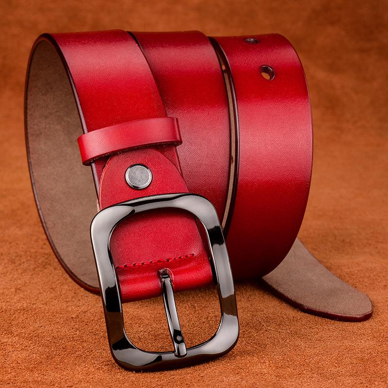 Women'S Genuine Leather Retro Belt Concave And Convex Personalized Pure Cowhide Belt Retro Pure Cowhide Wide Pants Belt