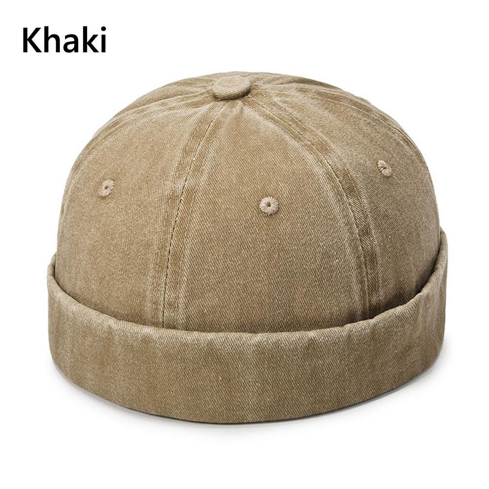 Einfarbige randlose Dockermütze Baumwolle Randlose Mütze Vintage Hip Hop Mütze Junge Mädchen