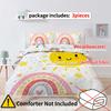 3PC Sun Rainbow Duvet Cover Comfortable Bedding Large/Large Size Complete Digital Printing Available All Seasons No Filler/Core