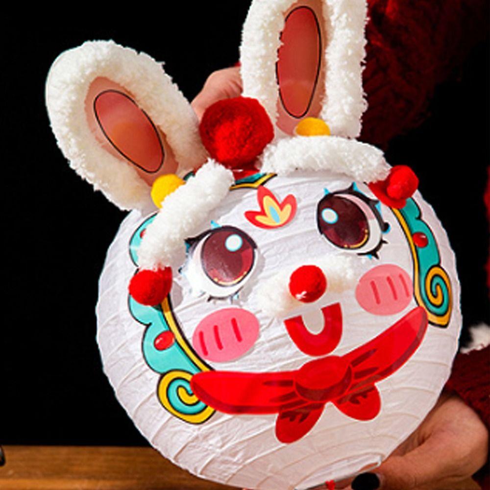 Traditional Handheld Paper Lamp Cartoon LED Lantern Toys  Mid-Autumn Festival