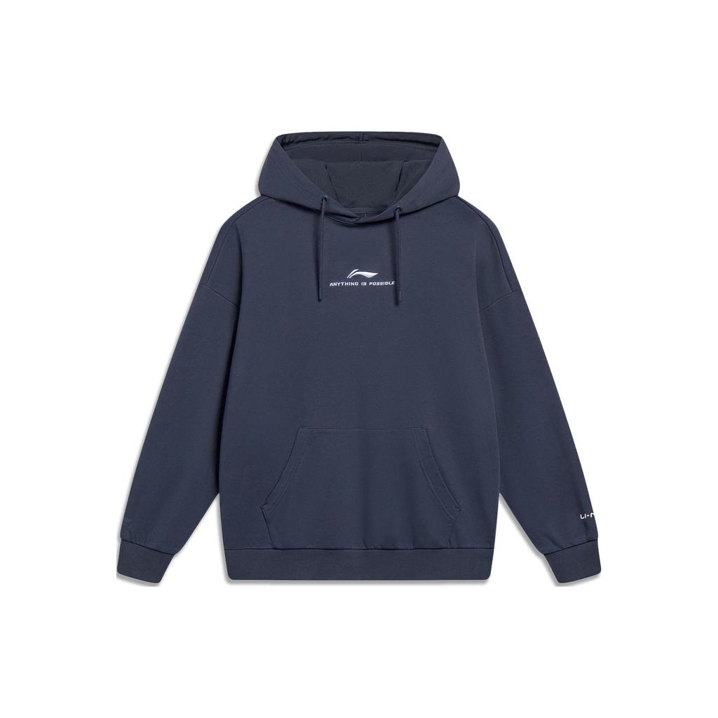 Li-Ning Sports Fashion Series Logo Pullover Hoodie Unisex Tops Ink-Gray AWDT597-2