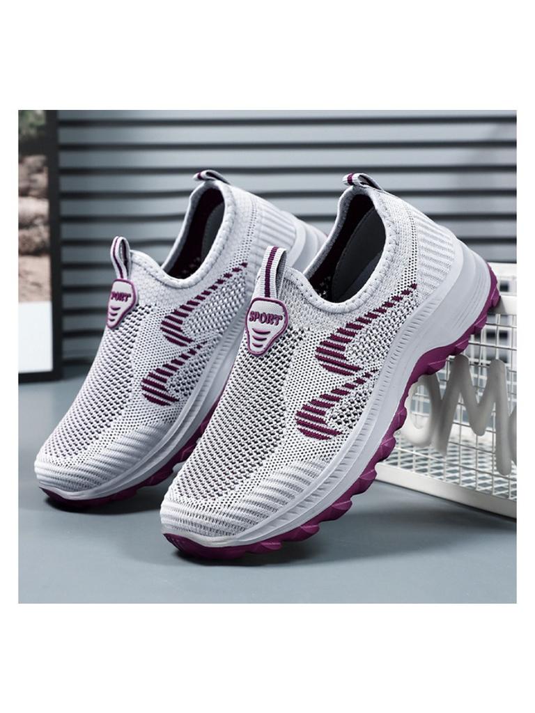 Pánské jarní vycházkové boty Flyknit s tlustou podrážkou, pohodlné, ležérní, síťované, nazouvací tenisky, celodenní, lehké, každodenní obuv