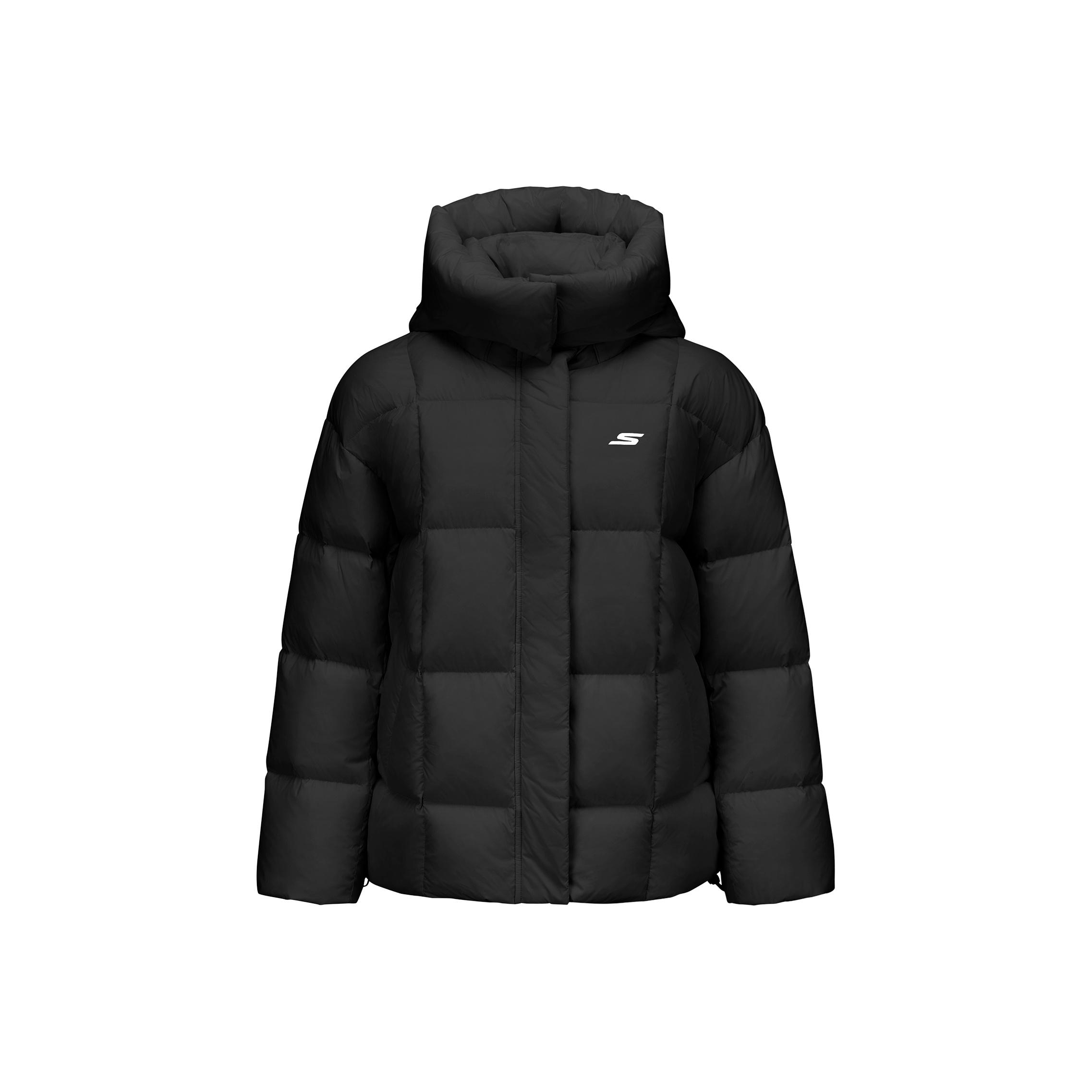 Skechers Windproof Waterproof Oil Resistant Warm Durable Comfortable Versatile Simple Solid Color Short Down Jacket Women outerwear P425W134-0018 S